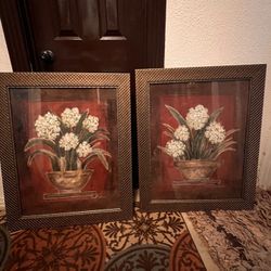 Beautiful pair of pictures for home or office wall 27 1/2” wide x 34” long