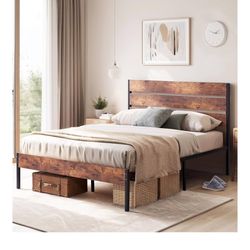 Full Bed Frame + Mattress – Great Condition!