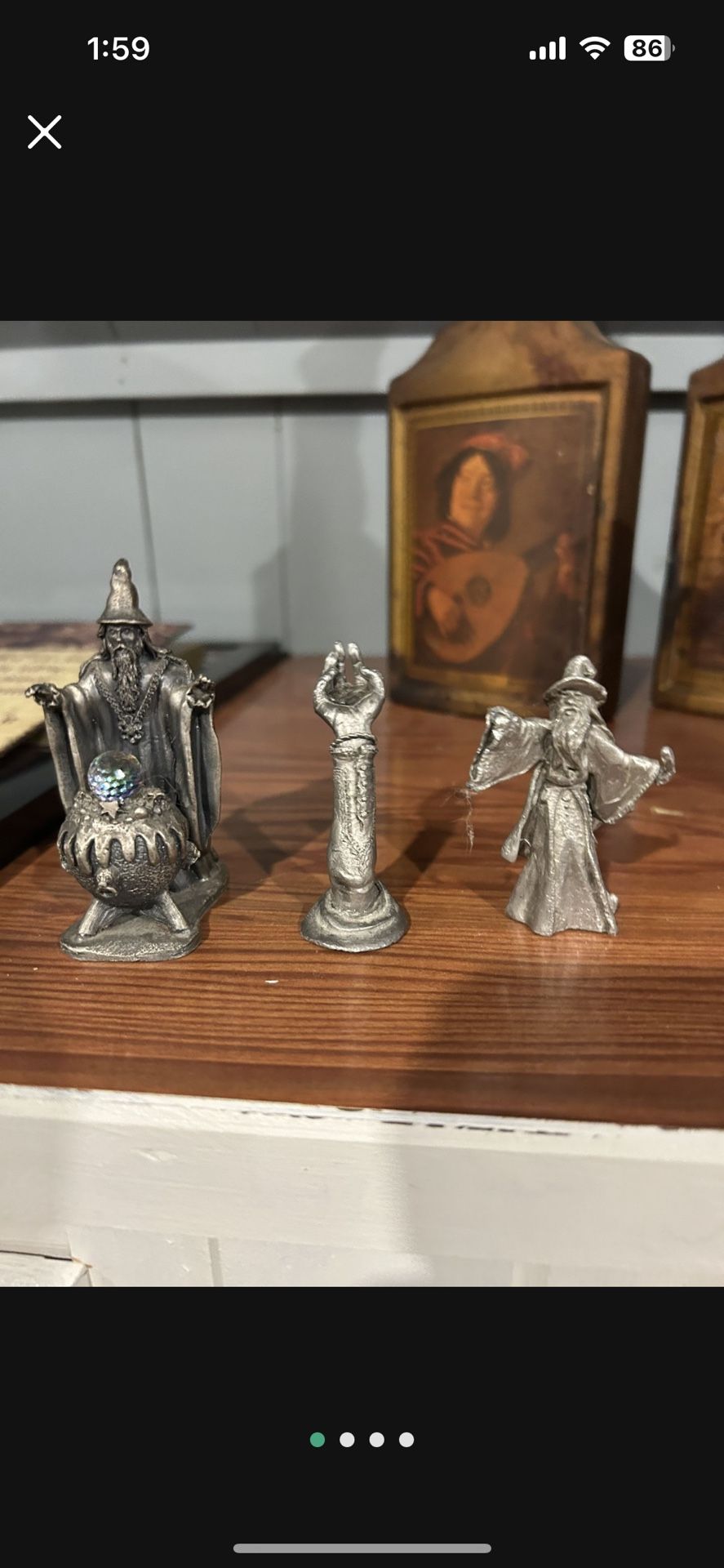 Wizard Set Of 3 Made Of Pewter