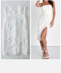White LULU Strapless dress