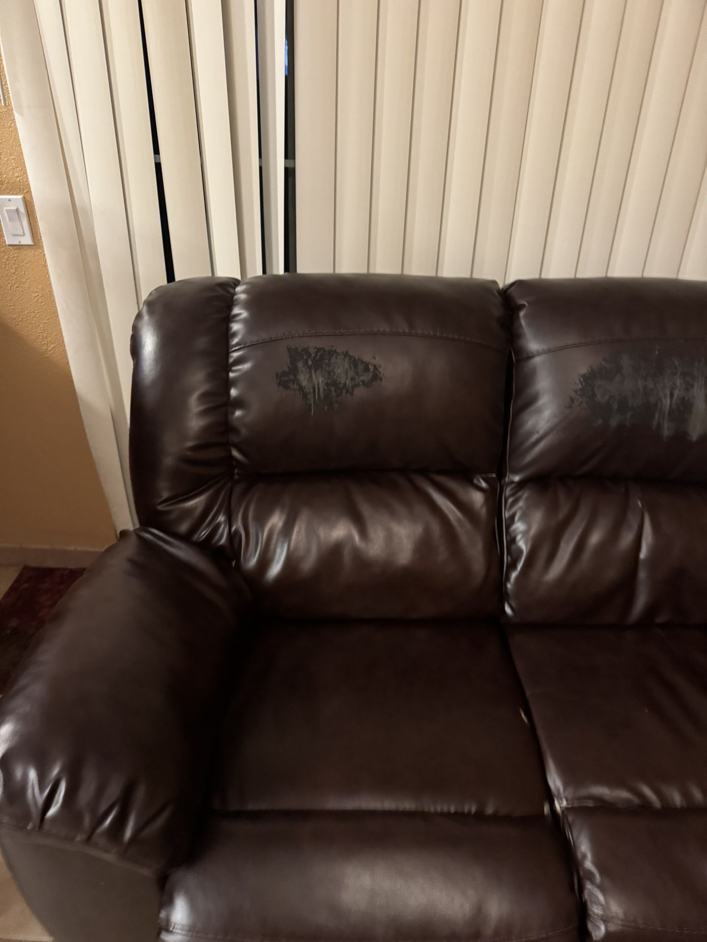 Brown Leather Reclining Sofa Set