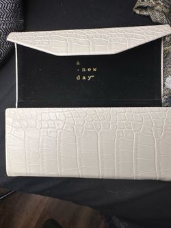 Off-white crocodile-embossed hard-shell eyewear case