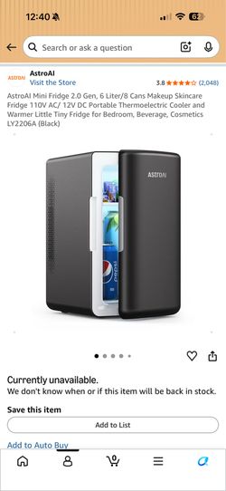 AstroAI Mini Fridge 2.0 | 6 Liter / 8 Cans