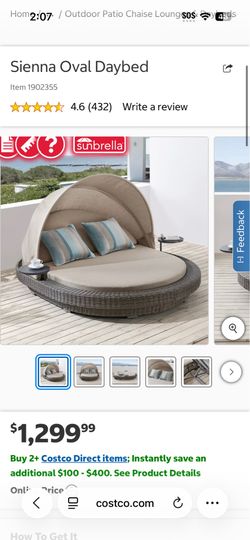 Sienna Oval Daybed Costco price $1299 +tax, our price $450