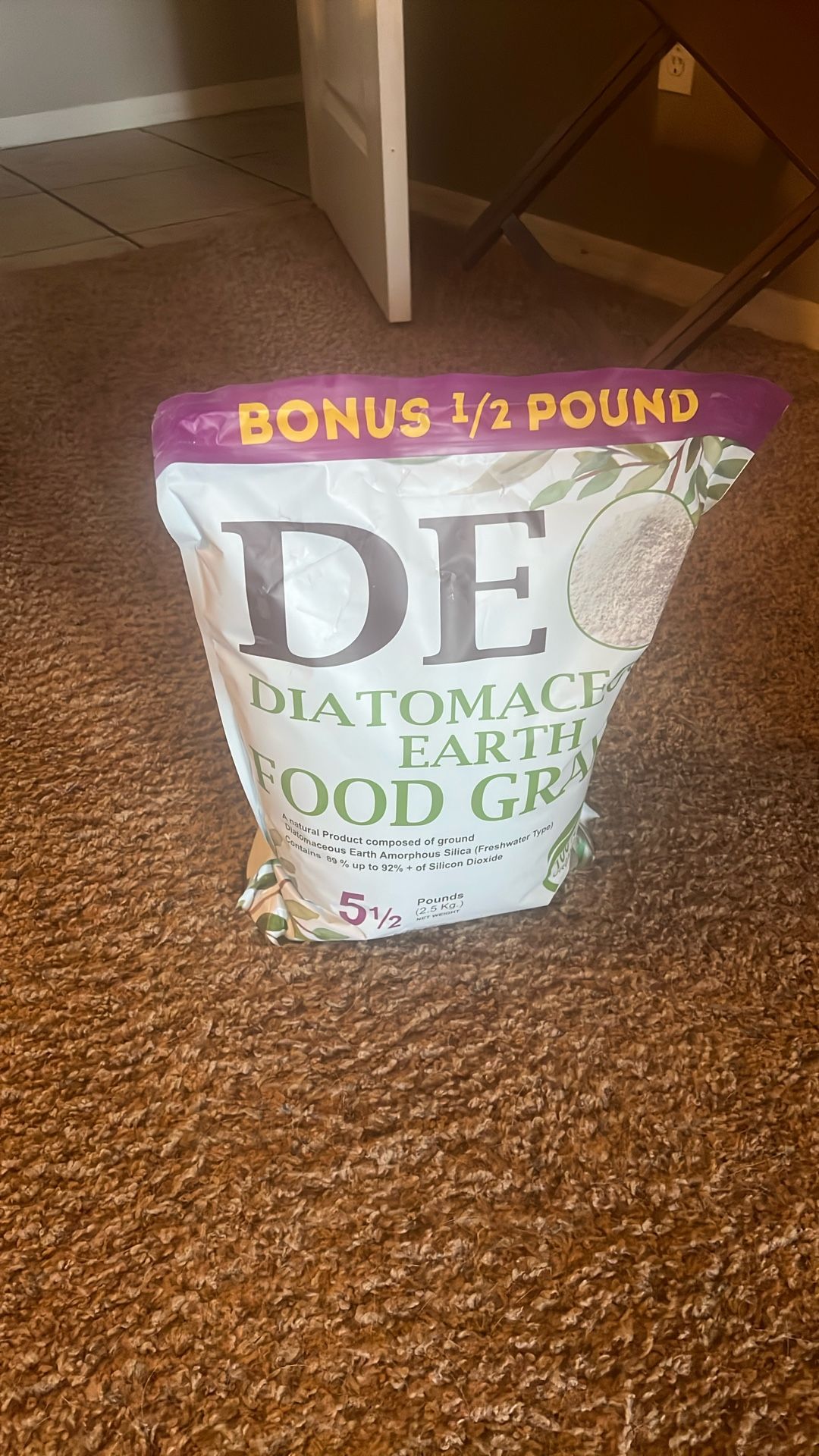 5 1/2 Lbs Food Grade Diatomaceous Earth