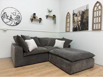 Gray Cloud Sectional Couch - Free Delivery