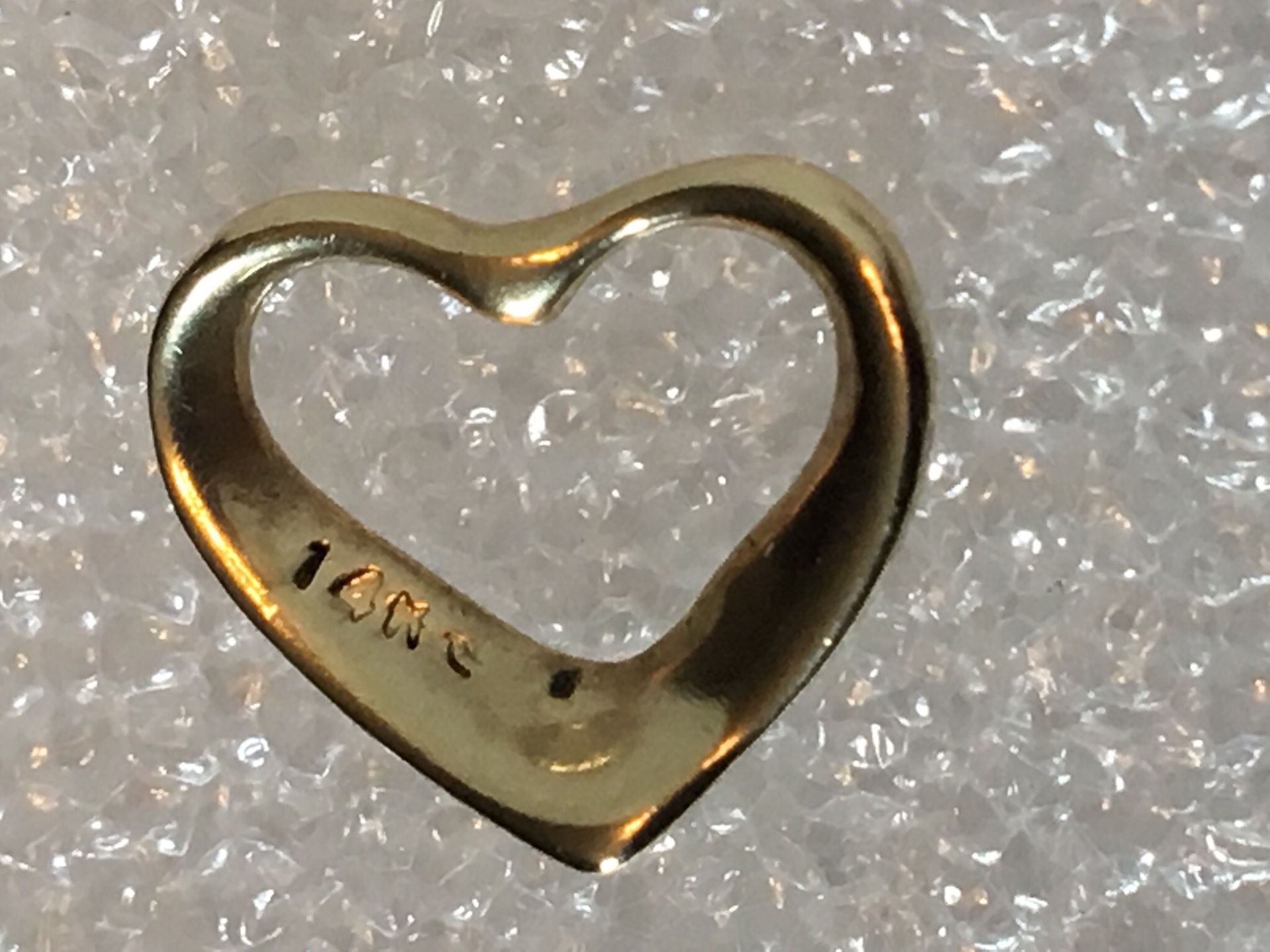 14K Yellow Gold Heart Pendant Charm 13mm 0.6 grams