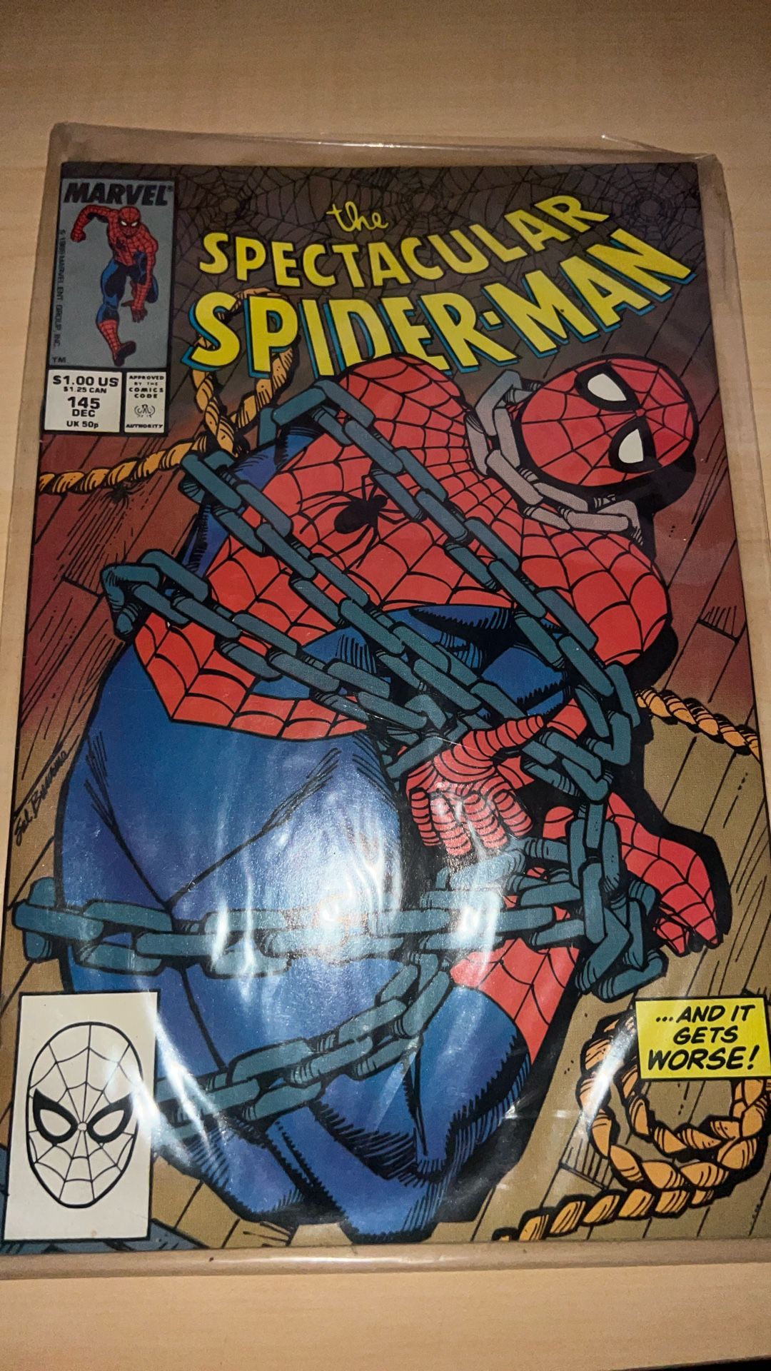 THE SPECTACULAR SPIDERMAN #145 DEC 1988 MARVEL COMIC