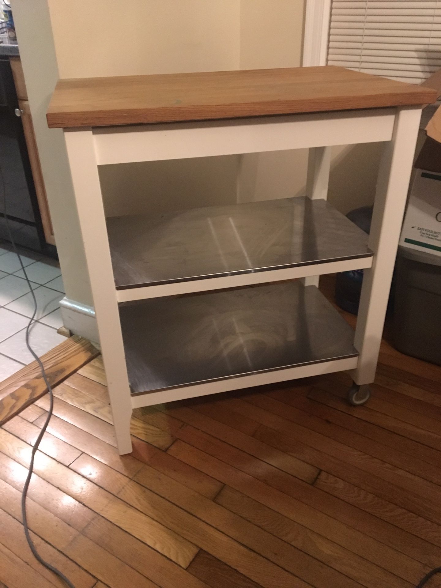 Butcher block shelf/storage