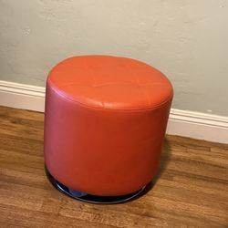 Cool Round Vintage Style Orange Swivel Chair