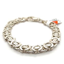 925 Silver Bracelet 8” Byzantine 9.7mm 36.9 Grams 148289 2