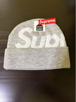 New Grey Supreme beanie
