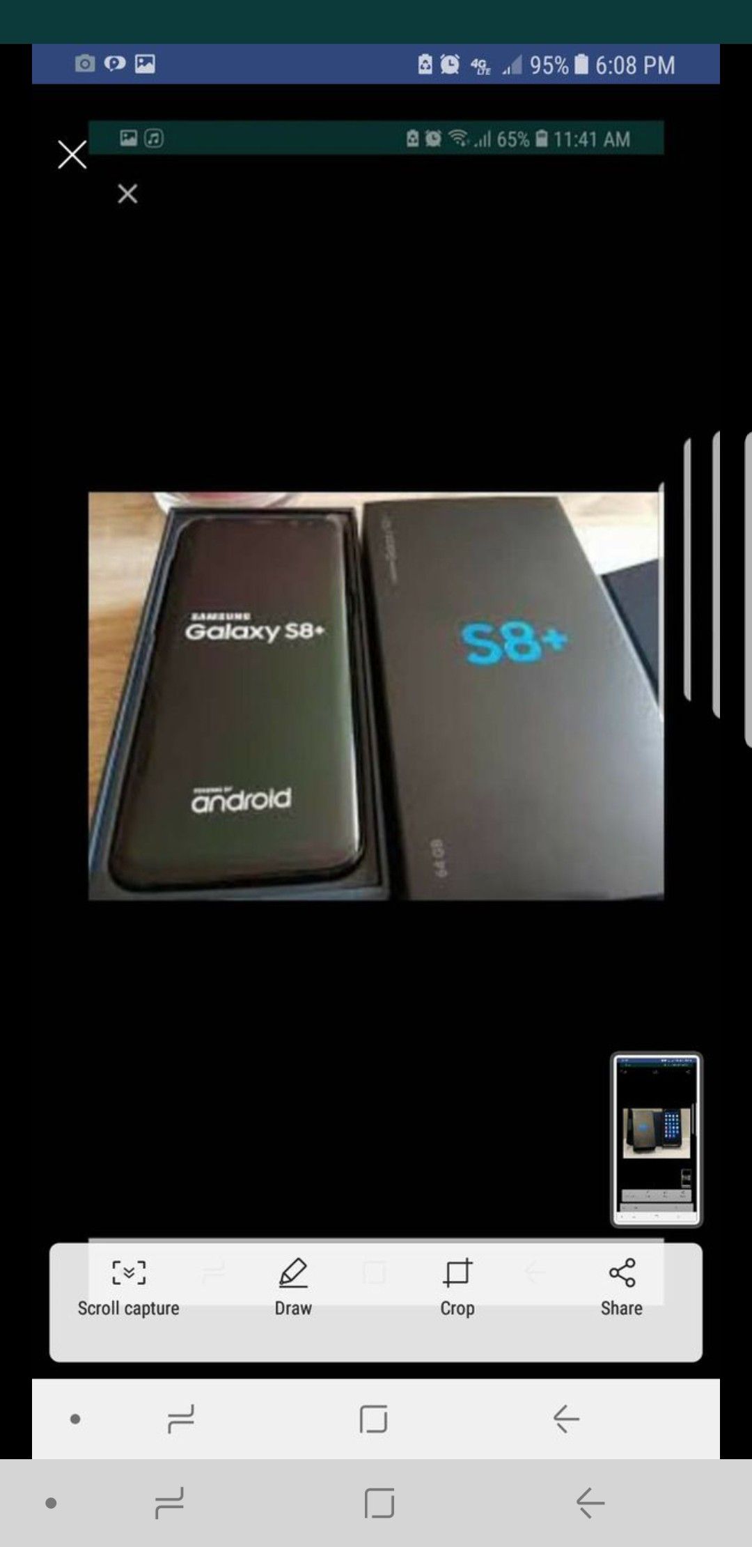 Galaxy s8+ at&t unlocked new condition in box $400