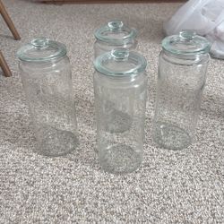 VARDAGEN Jar with lid, clear glass, 61 oz - 4x 
