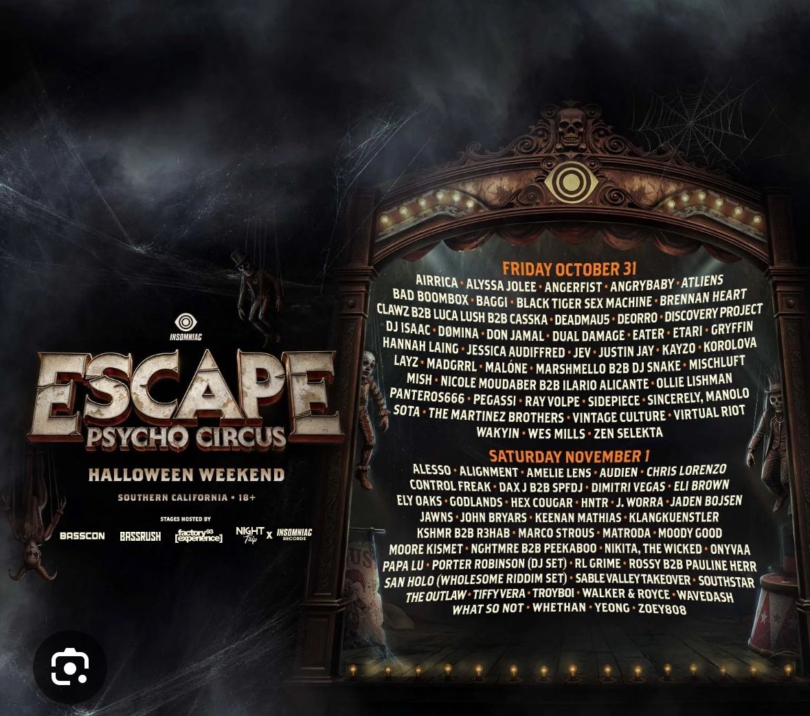 Escape Halloween GA - FRIDAY ONLY 10/31