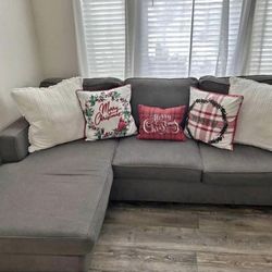 Gray Modern Reversible Sectional Sofa