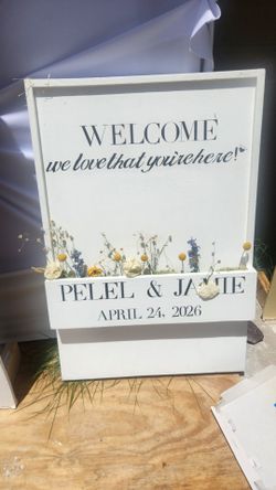 Handmade Folding Wedding Flower Sign