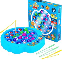 Brandnew  Fishing Game for Kids, Hook Fishing Set for Toddlers - Rotating Fish Board with Music, Educational, Fine Motor Skill Activity for Boys and G