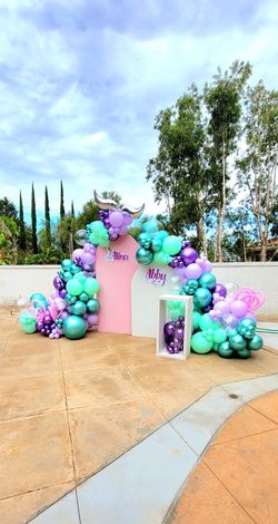 Mermaid Birthday Balloon Backdrop 