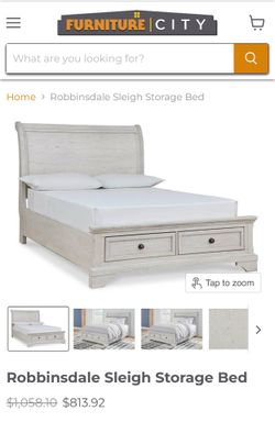 Robbinsdale Sleigh storage bed full-size
