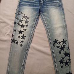 Amiri Jeans With Leather Stars ( Authentic) Up 4 Trades