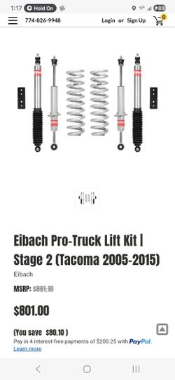 Gen2 Tacoma Eibach Stage 2 Lift Kit