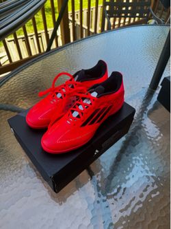 Adidas F50 Ag Turf cleats neon red
