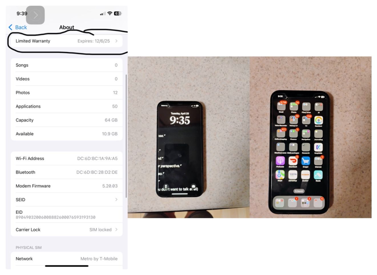 iPhone 12 (64GB, Mint)