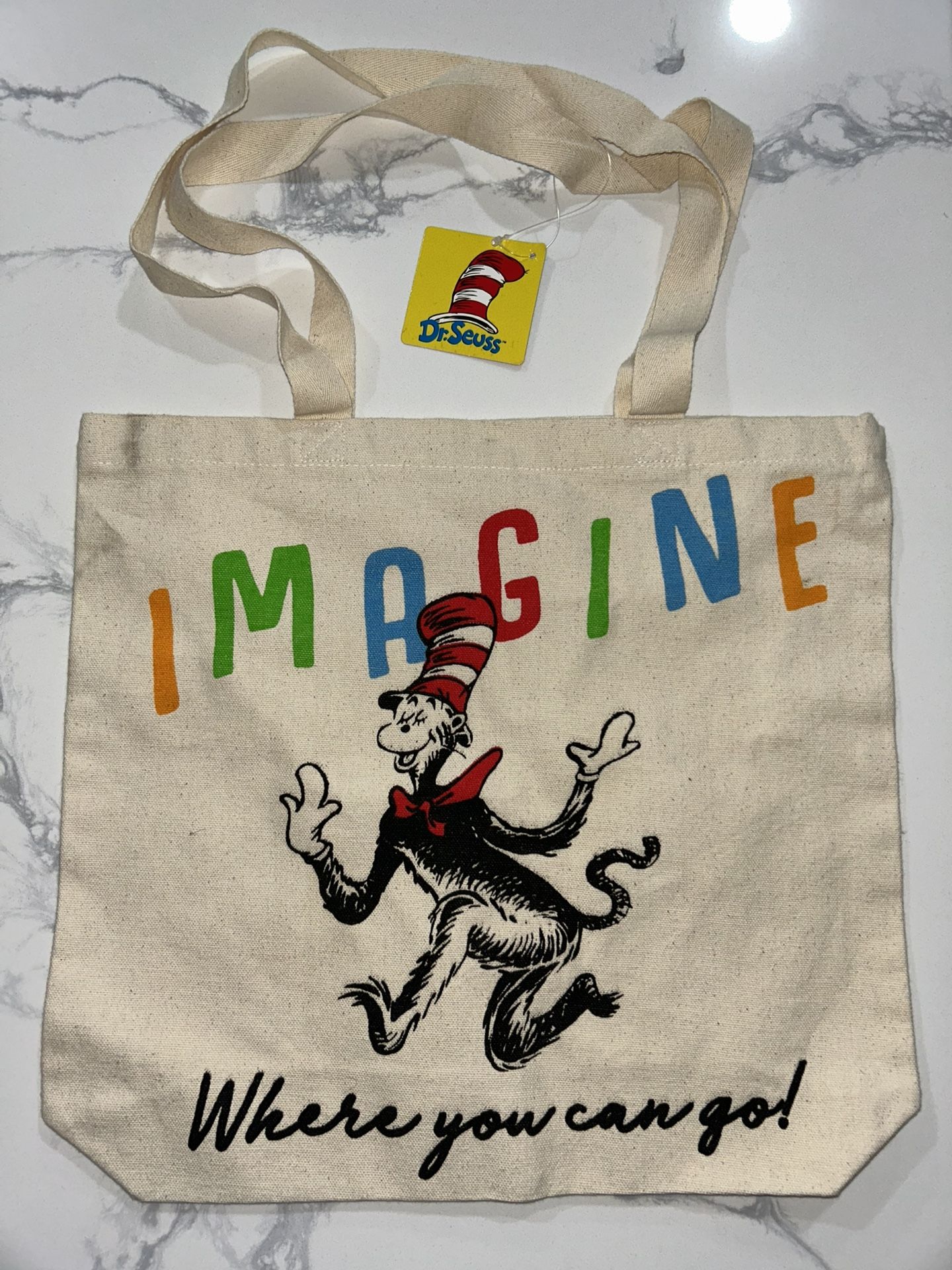 Dr Seuss Cat In The Hat Imagine Tote Bag New
