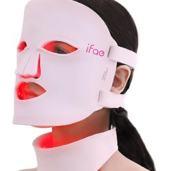 Red Light Therapy Mask for Face and Neck, 7 Colors Silicone Led Face Mask Light Therapy at Home Rechargeable & Ergonomic Design for True Anti-Aging Sk