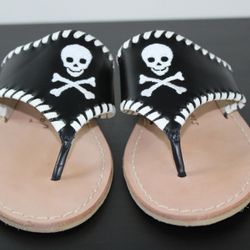 Jack Rogers Skull Pirates Black Sandal Women’s Size 8   