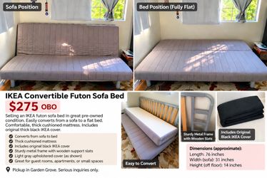 IKEA Convertible Futon Sofa Bed
