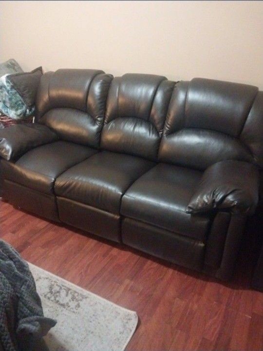 (Recliner) Brown Leather Couch