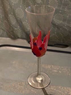 Decorated Champagne Flute Glass