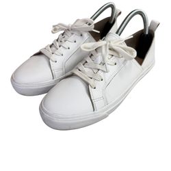 Lucky Brand Dansbey Shoes White Leather Lace-Up Low Top Sneakers  Size 8.5M