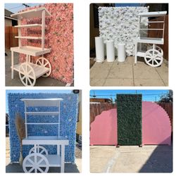 Flower Wall/ Candy Cart