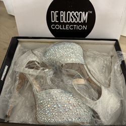 Silver Sparkle Heels 8.5 Women’s Size
