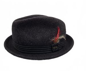 Vintage Scala Classico Charcoal Grey Wool Felt Fedora Trilby Hat L