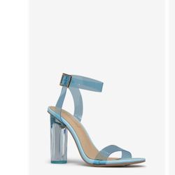 Clear Blue Ankle Heels