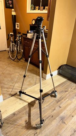 Velbon Camera Tripod with Dolly Wheels