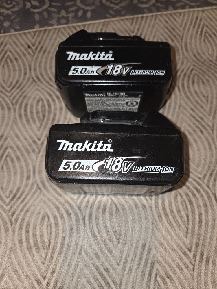 2 5.0 Amp Makita Batteries