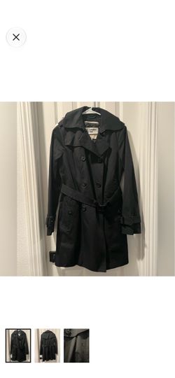 London Fog Black Double-Breasted Trench Coat