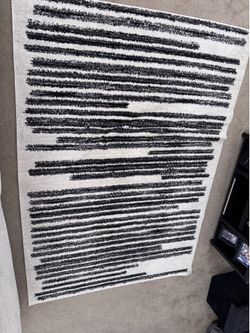 Modern Berber Stripe Cream/Black Indoor Area Rug