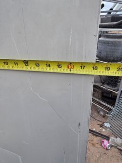 Metal storage shelf.