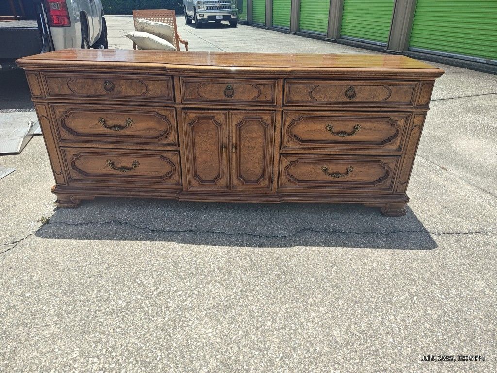 3 Piece Solid Thomasville Dresser Armoire Mirror 