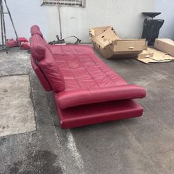 Free Convertible Couch/red Leather