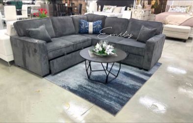 Gorgeous! 3-Pc Convertible Sectional Sofa With Pullout Bed, Storage, USB Port