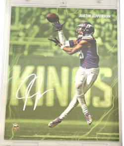 2024 FANATICS EMANATE JUSTIN JEFFERSON SIGNED AUTOGRAPHED VIKINGS /99