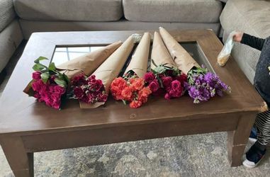 FREE wooden coffee table w/glass and large drawer