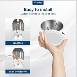 Amico Recessed Lighting 4 Inch Flat